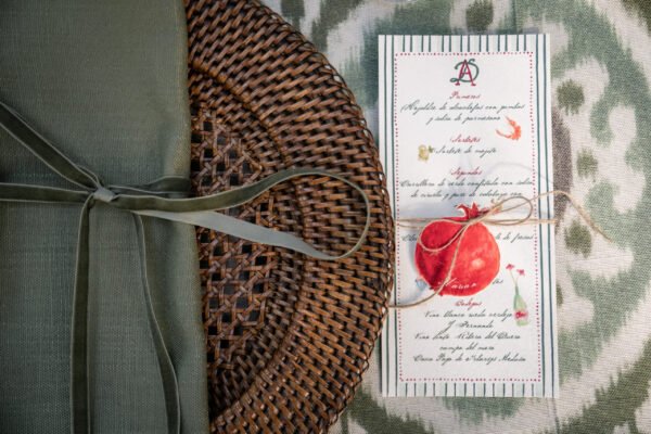 minuta acuarela personalizada colores otoñales Eleglam Estudio